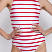 Delfina, Costume Intero a Righe con Incrocio sulla Schiena Celine