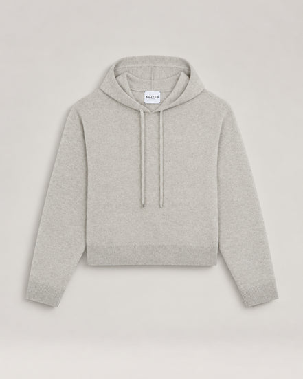 Kujten, Felpa con cappuccio in cashmere cropped