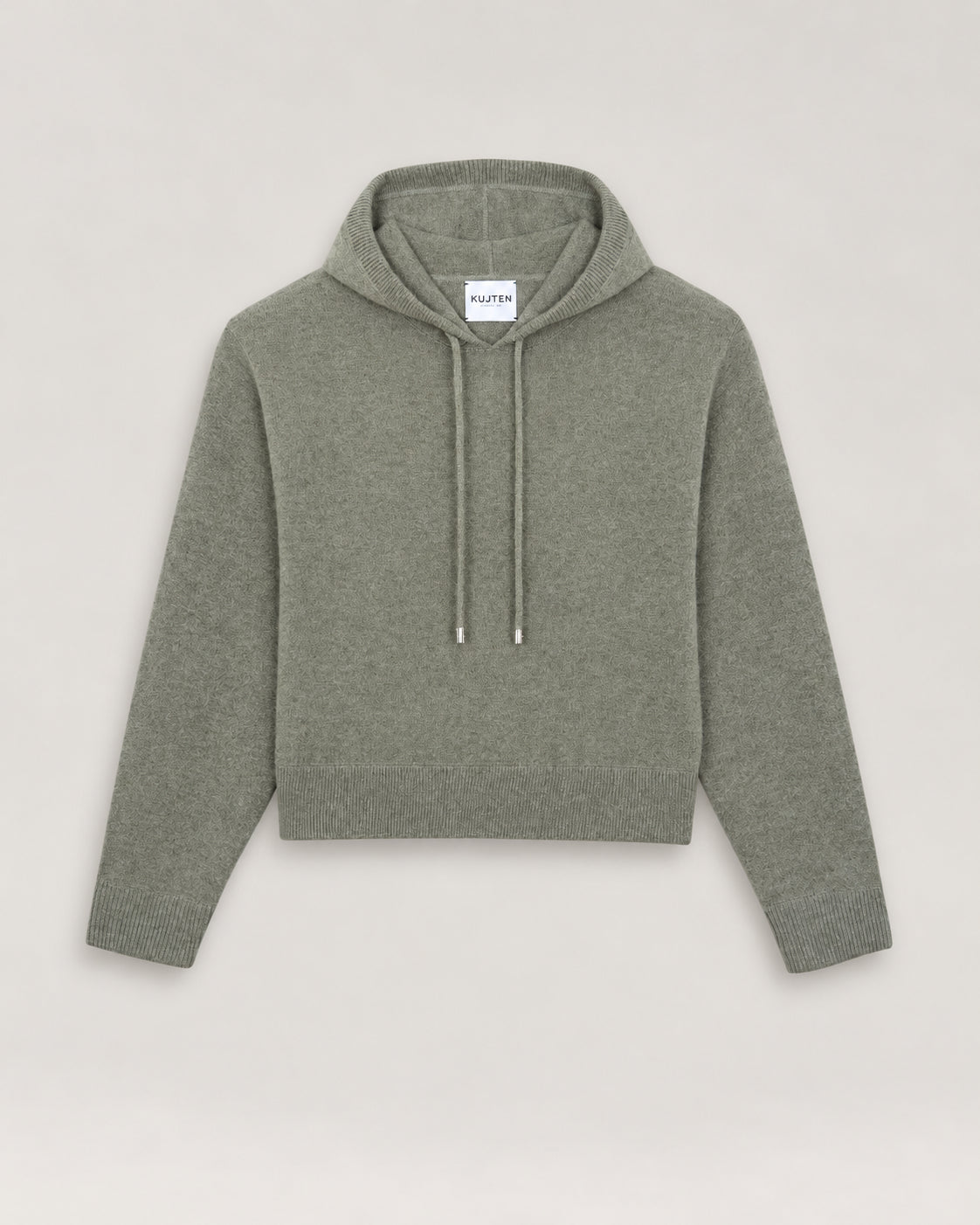 Kujten, Felpa con cappuccio in cashmere cropped