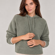 Kujten, Felpa con cappuccio in cashmere cropped