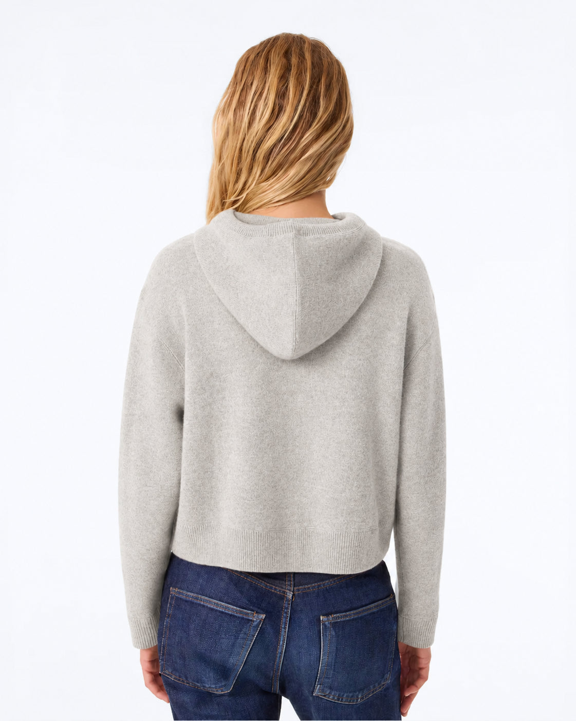 Kujten, Felpa con cappuccio in cashmere cropped