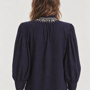 Antik Batik, Blusa in Crepe di Cotone con Ricami Florette