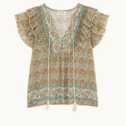 MA.BE Apparel, Top con Volants Fantasia Floreale Jaci