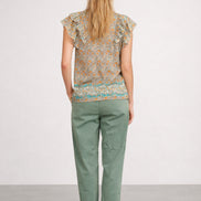 MA.BE Apparel, Top con Volants Fantasia Floreale Jaci