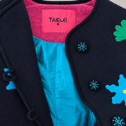 Taieur, Giacca Caban con Ricami in Lana Kilmort Dina