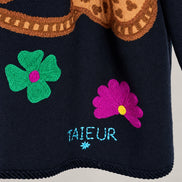 Taieur, Giacca Caban con Ricami in Lana Kilmort Dina