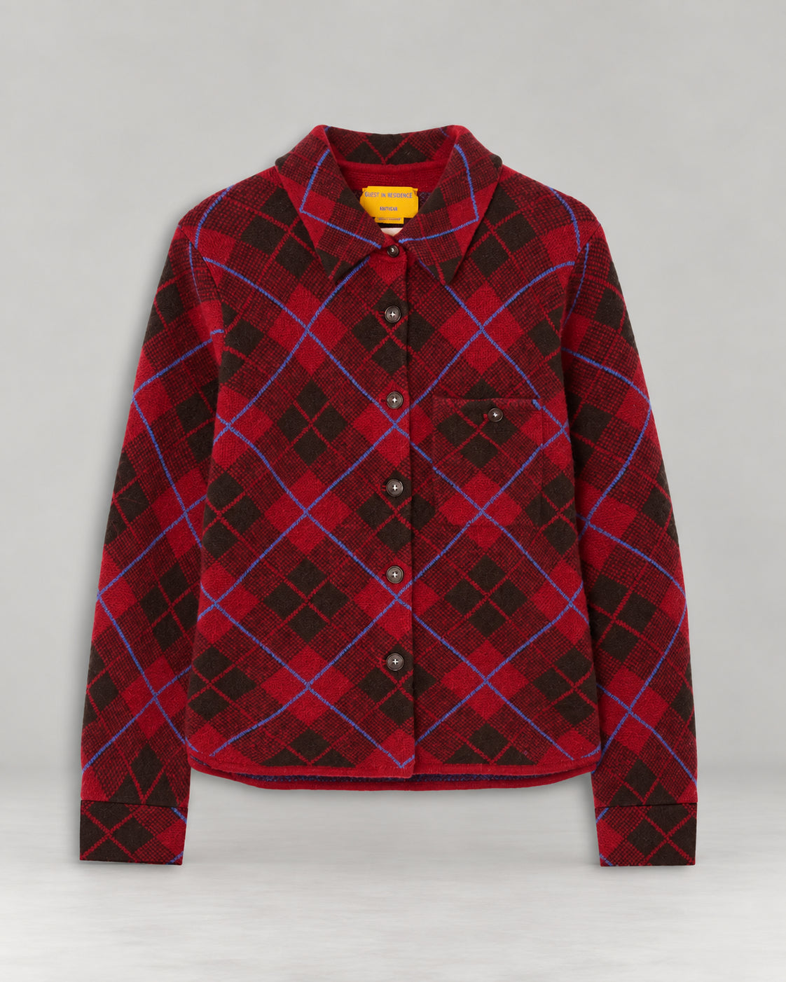 Guest in Residence, Giacca Camicia Dylan Checked  in Cashmere