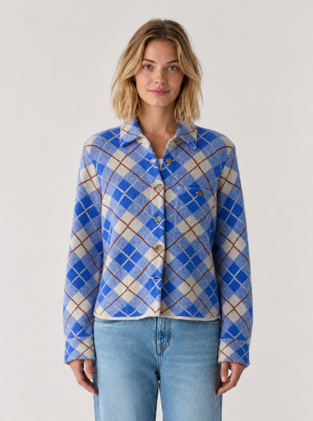 Guest in Residence, Giacca Camicia Dylan Checked  in Cashmere