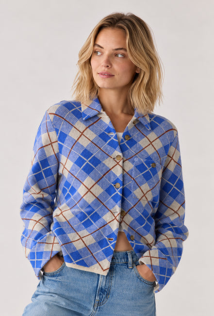 Guest in Residence, Giacca Camicia Dylan Checked  in Cashmere