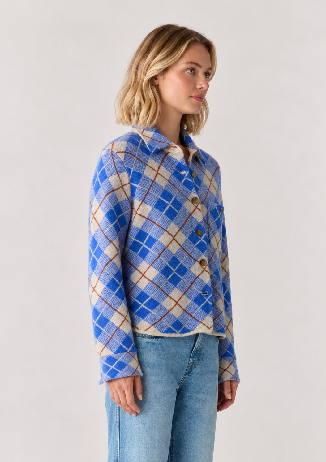 Guest in Residence, Giacca Camicia Dylan Checked  in Cashmere