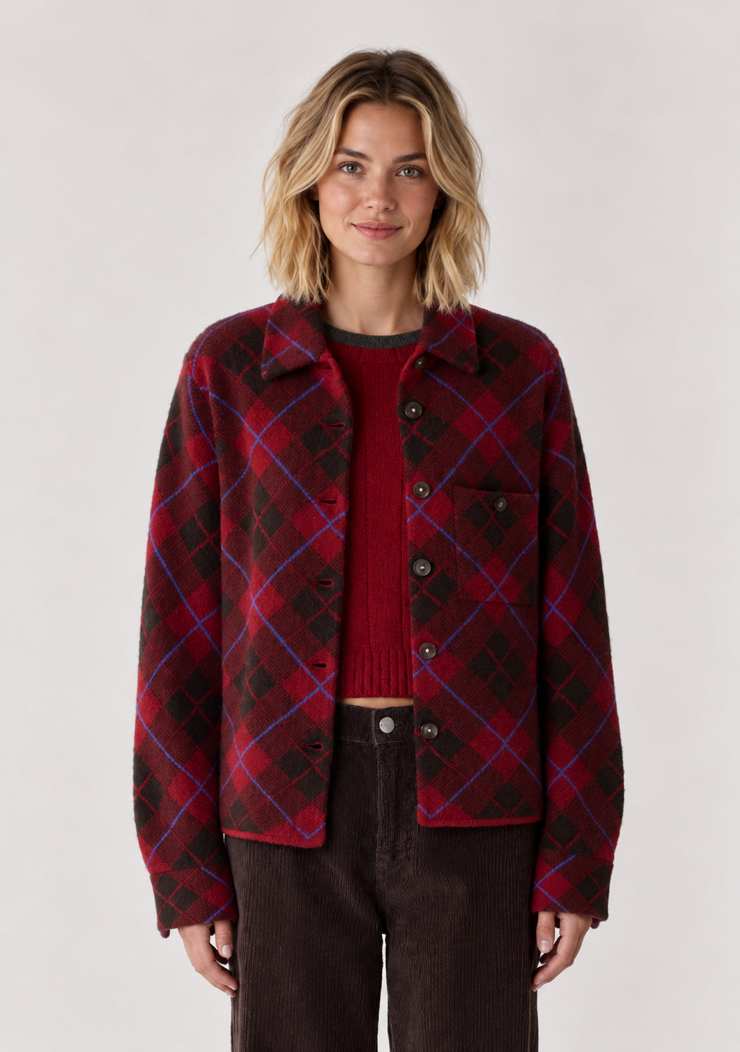 Guest in Residence, Giacca Camicia Dylan Checked  in Cashmere