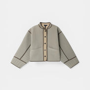 Giacca Corta in Gabardine di Cotone Trapuntata Patchouli  Soeur