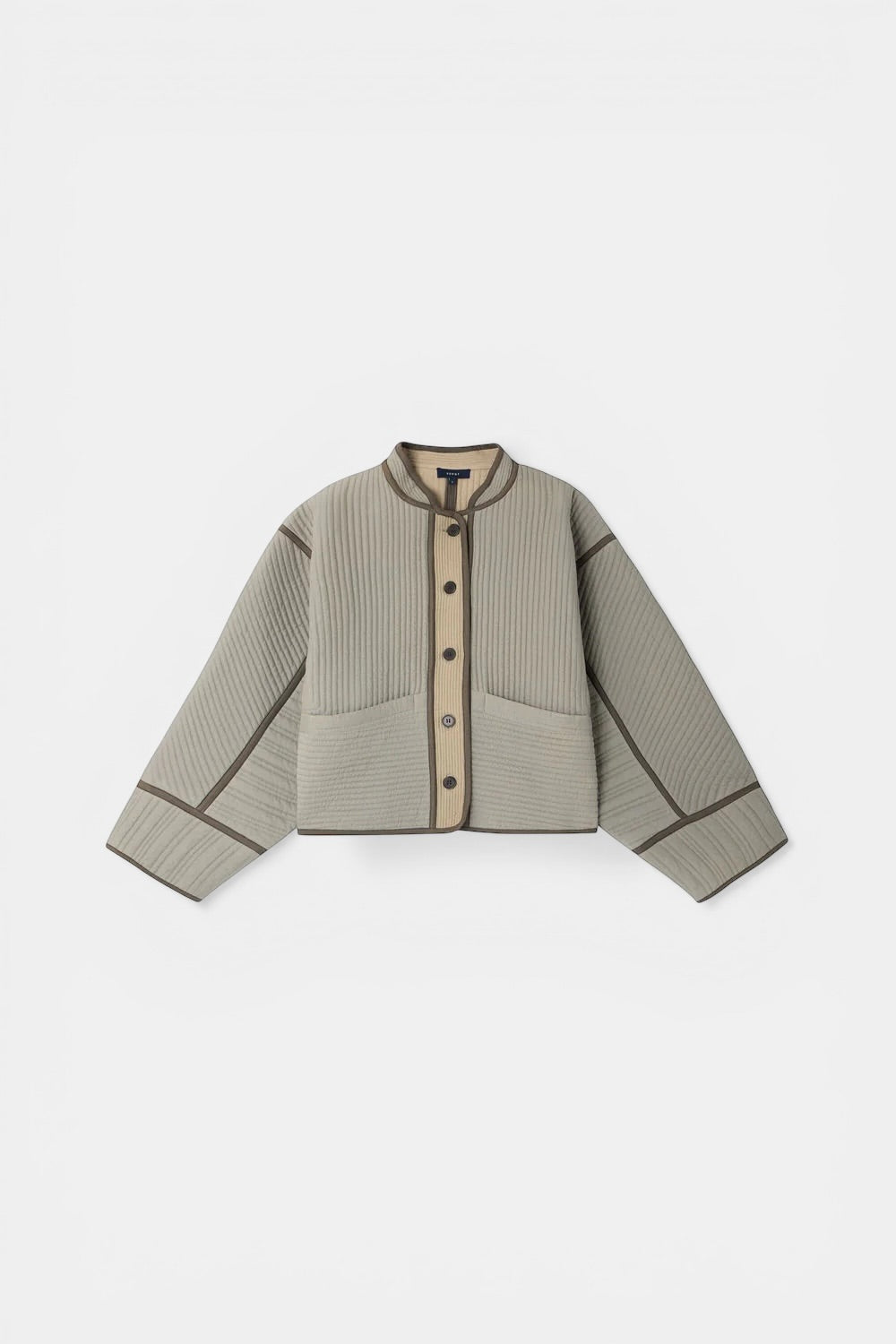 Giacca Corta in Gabardine di Cotone Trapuntata Patchouli  Soeur