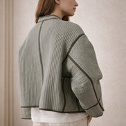 Giacca Corta in Gabardine di Cotone Trapuntata Patchouli  Soeur