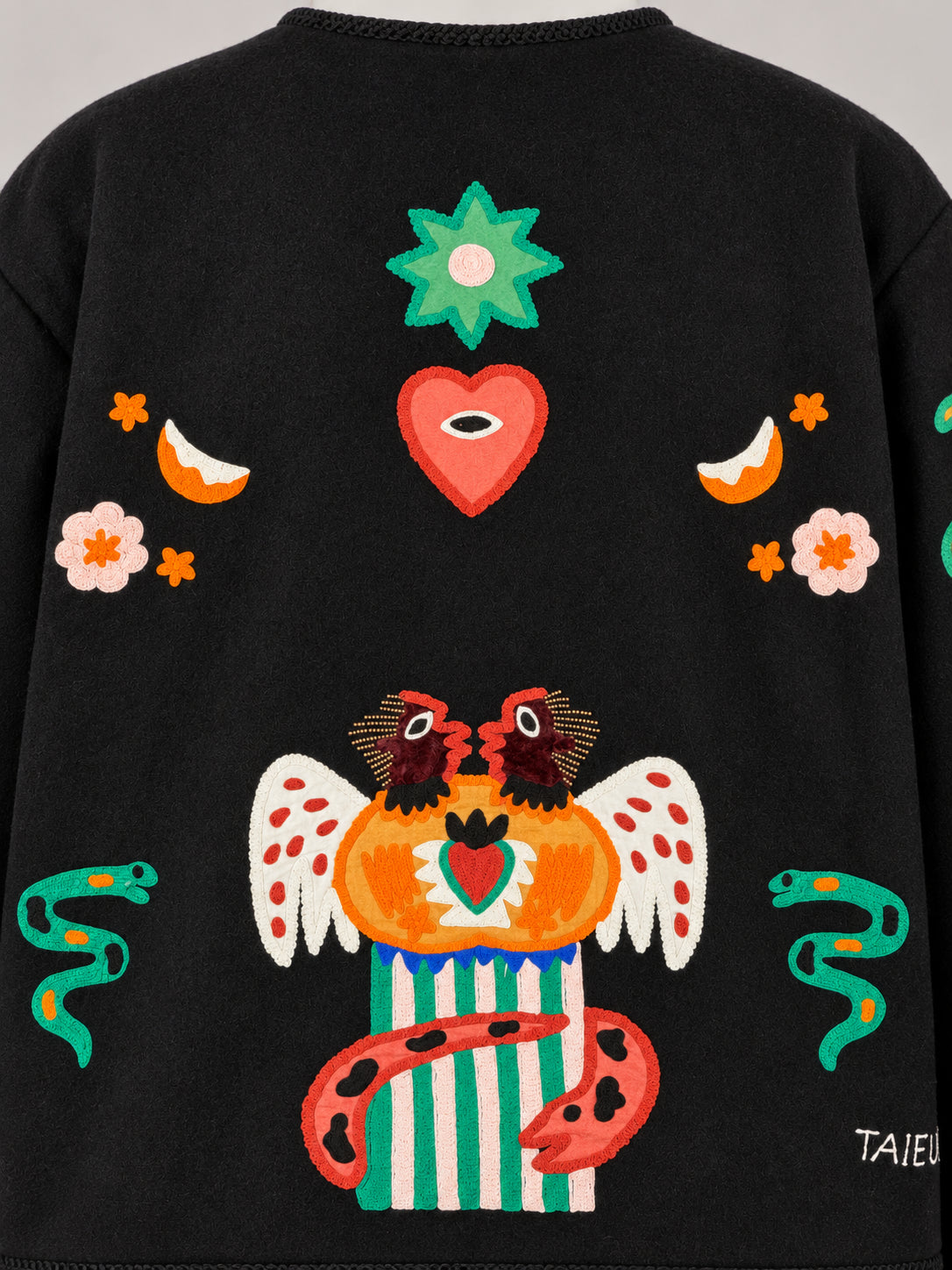 TAIEUR, Giacca in Lana con Ricami Ange Tarot