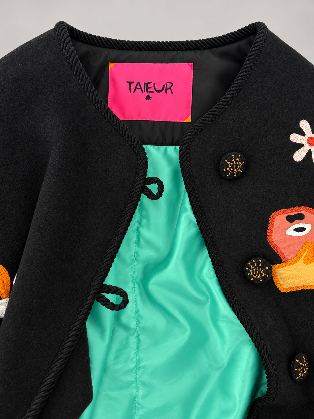 TAIEUR, Giacca in Lana con Ricami Ange Tarot