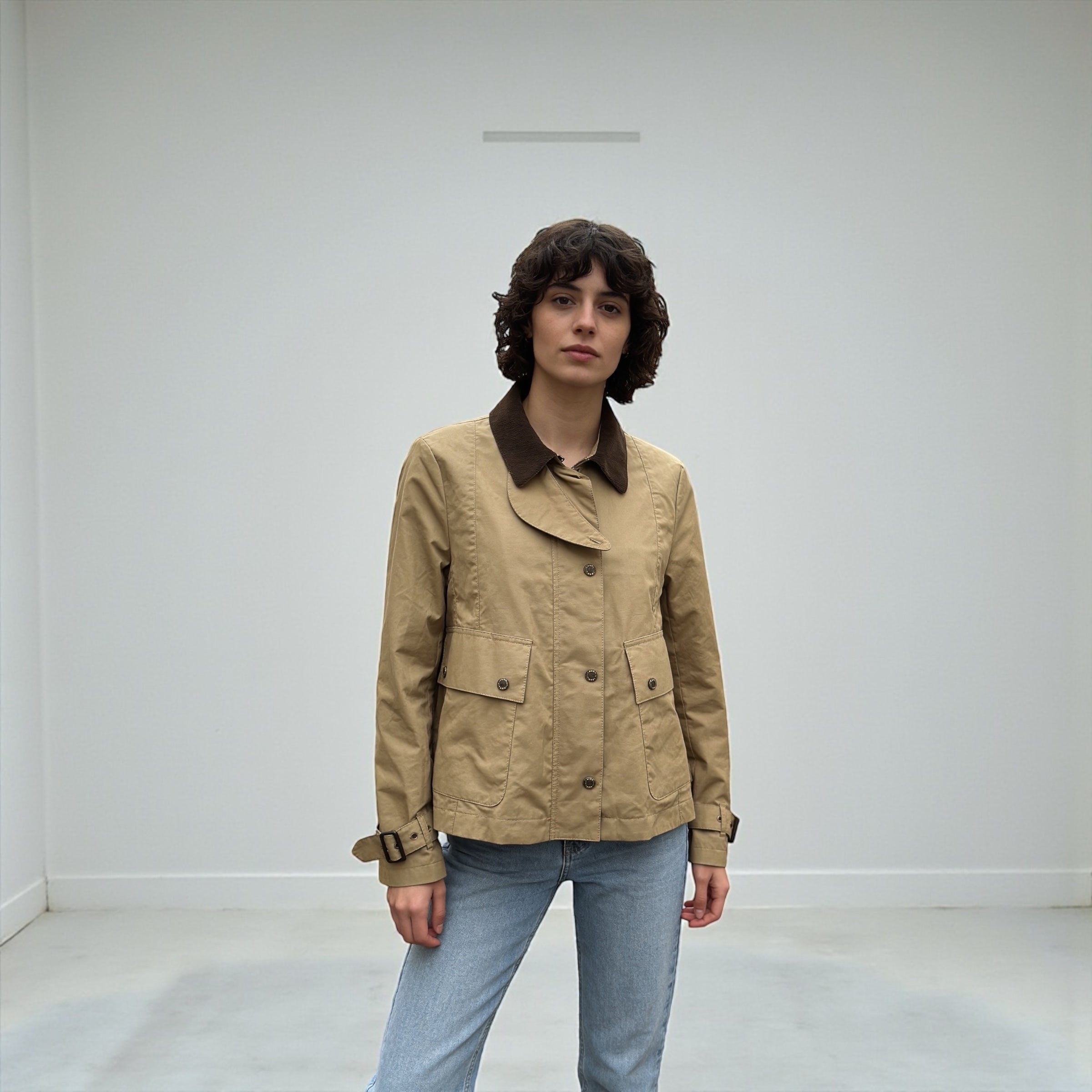 Trench Corto Impermeabile Beige Bazar de Luxe