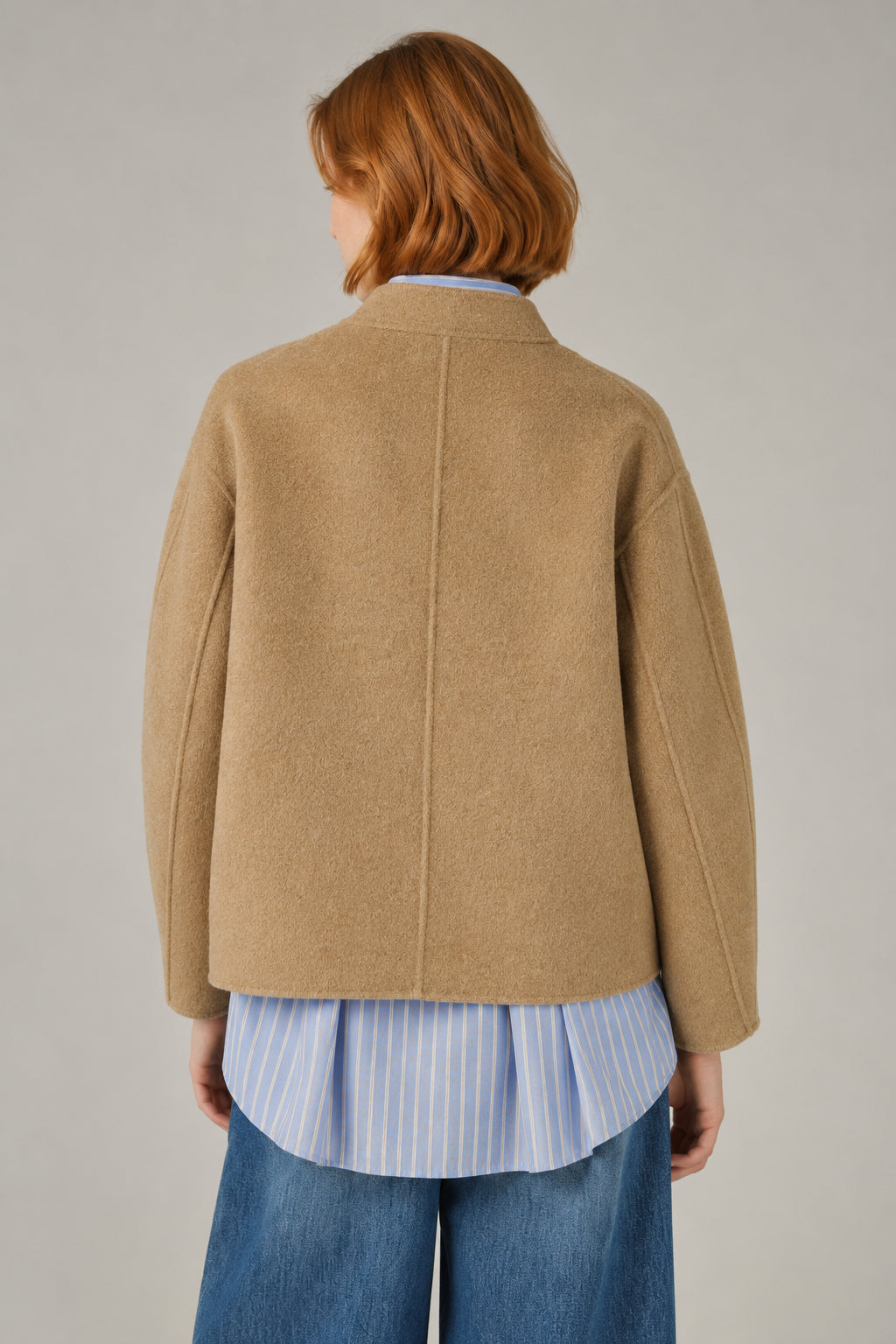Soeur, Giaccone Corto in Lana Cammello Windsor