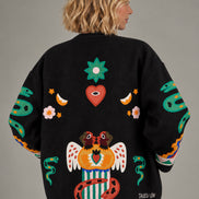TAIEUR, Giacca in Lana con Ricami Ange Tarot