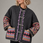 Taieur, Caban in Lana  Ricamato a Mano Dina Parrots