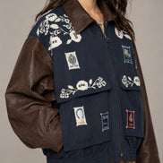 SEA New York, Giaccone con Patch e Maniche in Pelle Georgie