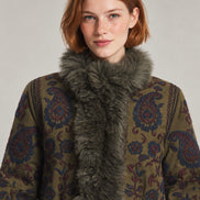 Antik Batik, Giaccone corto con ricami e pelliccia Pauline