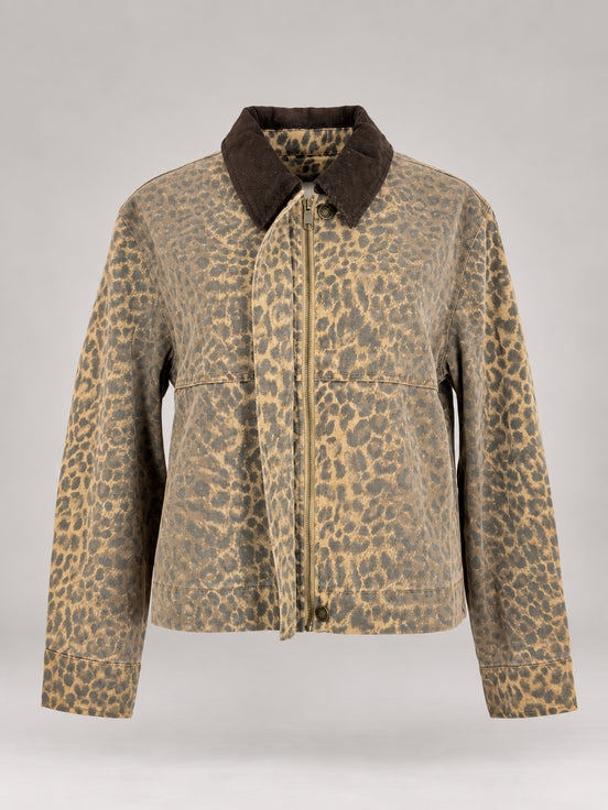 Xirena, Giubbotto in Denim Stampa Animalier
