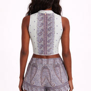 Gilet in Cotone Trapuntato Fantasia Paisley Johri AntiK Batik