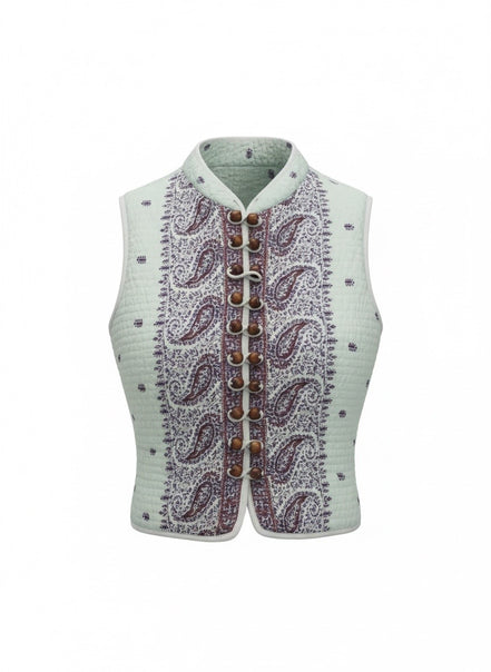 Gilet in Cotone Trapuntato Fantasia Paisley Johri AntiK Batik