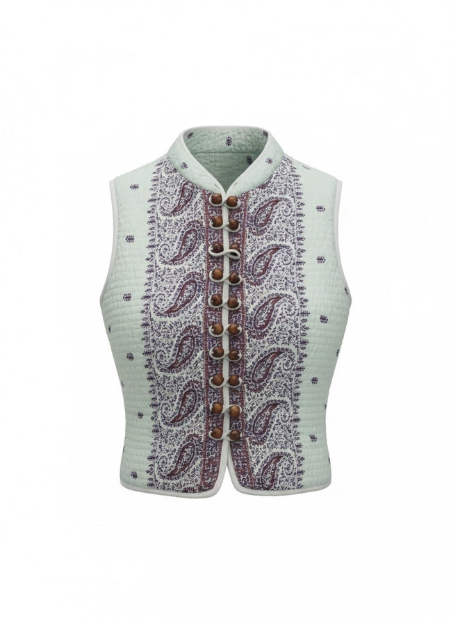 Gilet in Cotone Trapuntato Fantasia Paisley Johri AntiK Batik