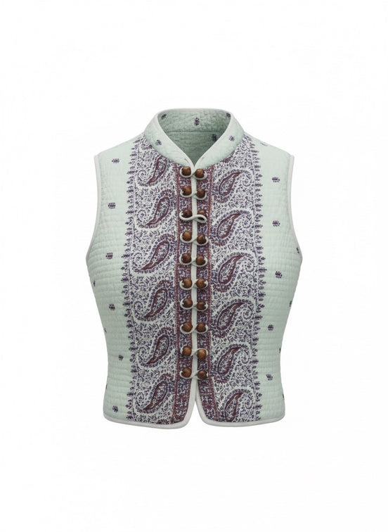 Gilet in Cotone Trapuntato Fantasia Paisley Johri AntiK Batik