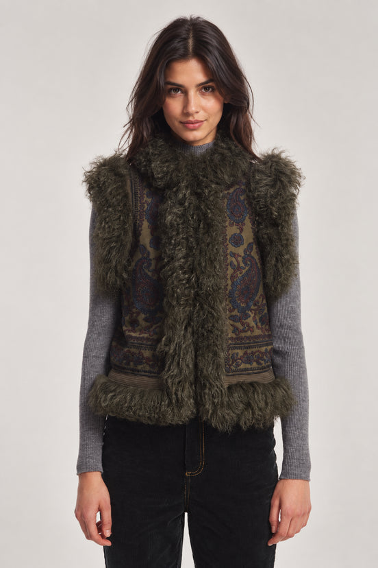 Antik Batik, Gilet con Ricami e Pelliccia Pauline