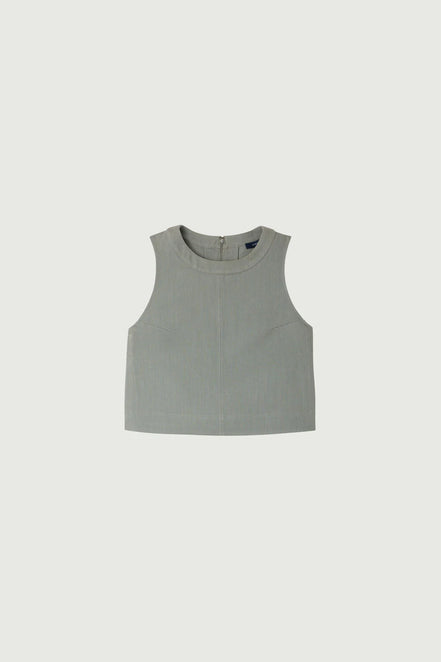 Top Senza Maniche  in Cotone Verde Acqua Pampa Soeur