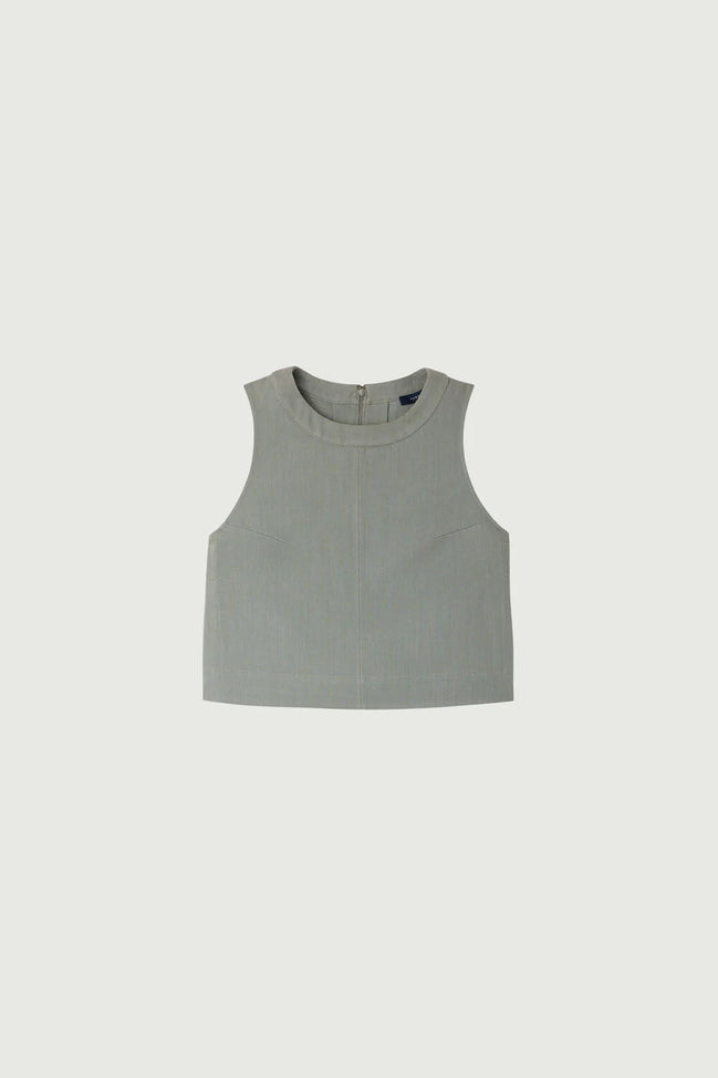 Top Senza Maniche  in Cotone Verde Acqua Pampa Soeur