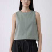 Top Senza Maniche  in Cotone Verde Acqua Pampa Soeur