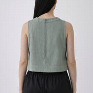 Top Senza Maniche  in Cotone Verde Acqua Pampa Soeur