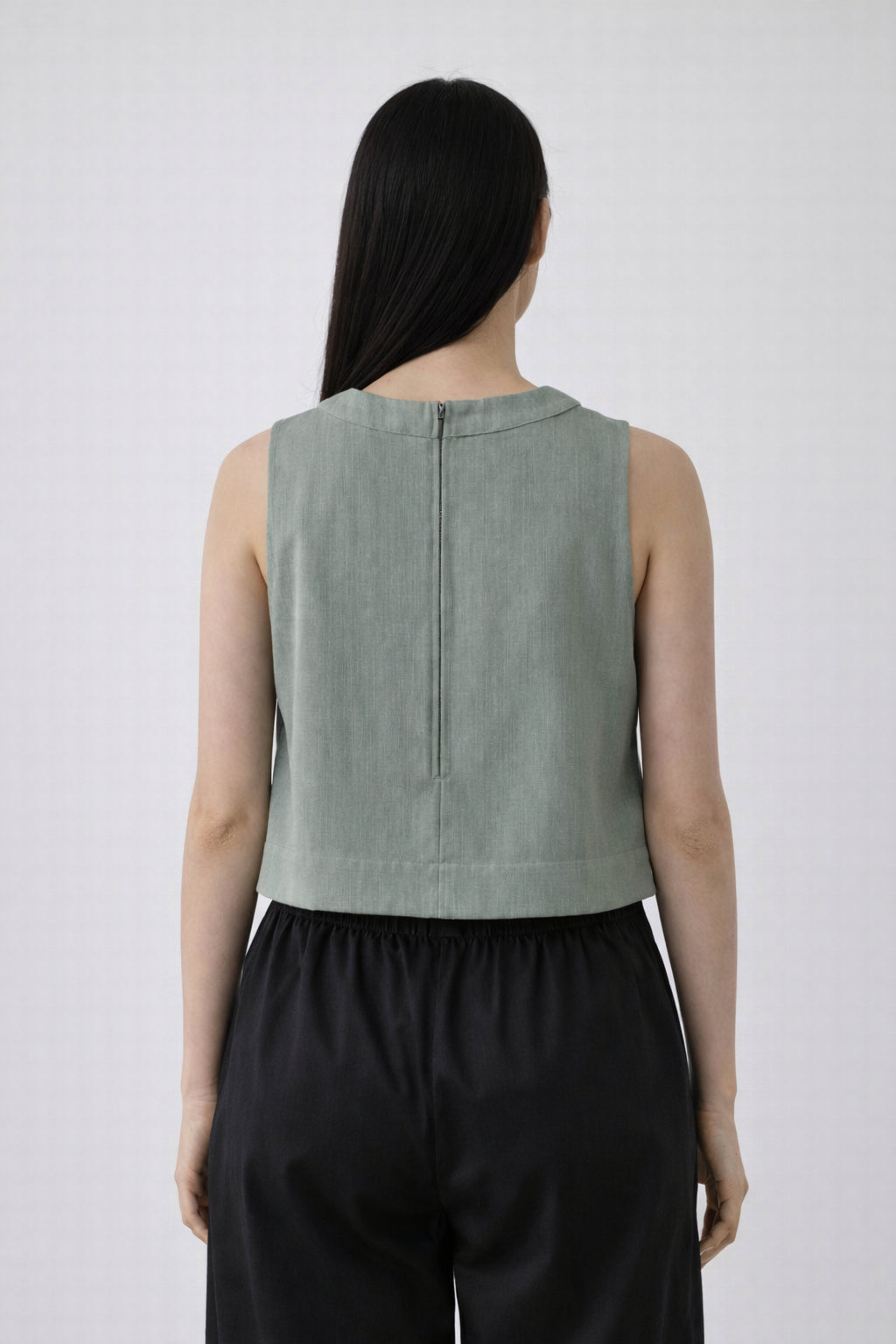Top Senza Maniche  in Cotone Verde Acqua Pampa Soeur
