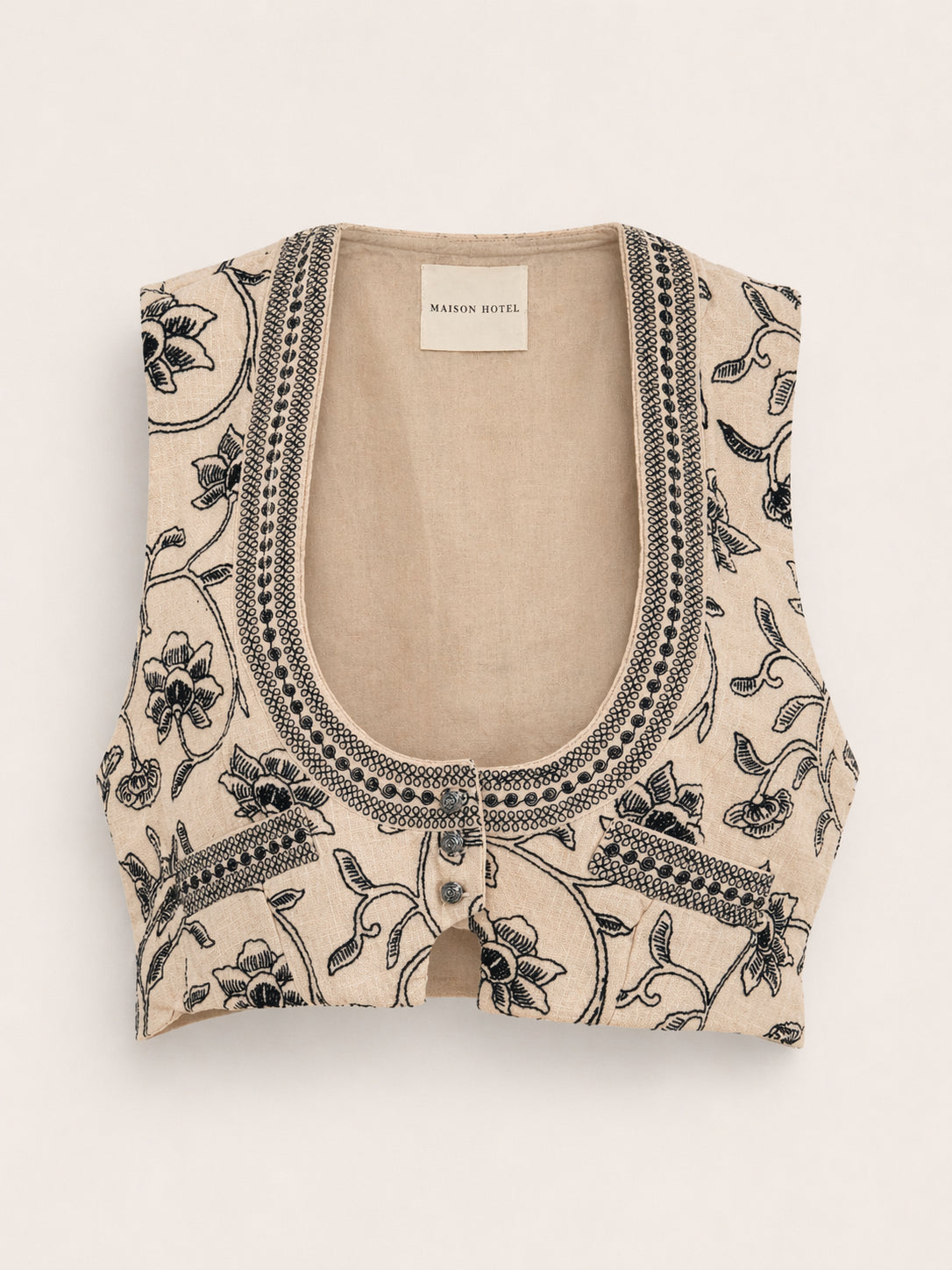 Maison Hotel, Gilet Rosa con Ricami Yamato