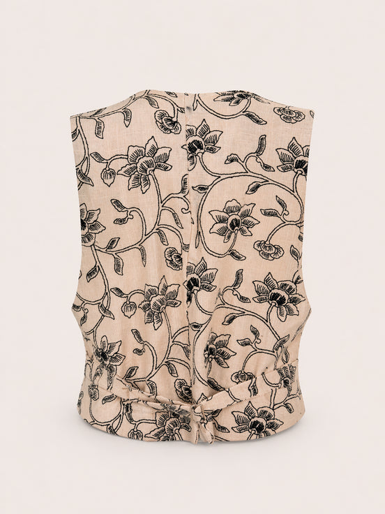 Maison Hotel, Gilet Rosa con Ricami Yamato
