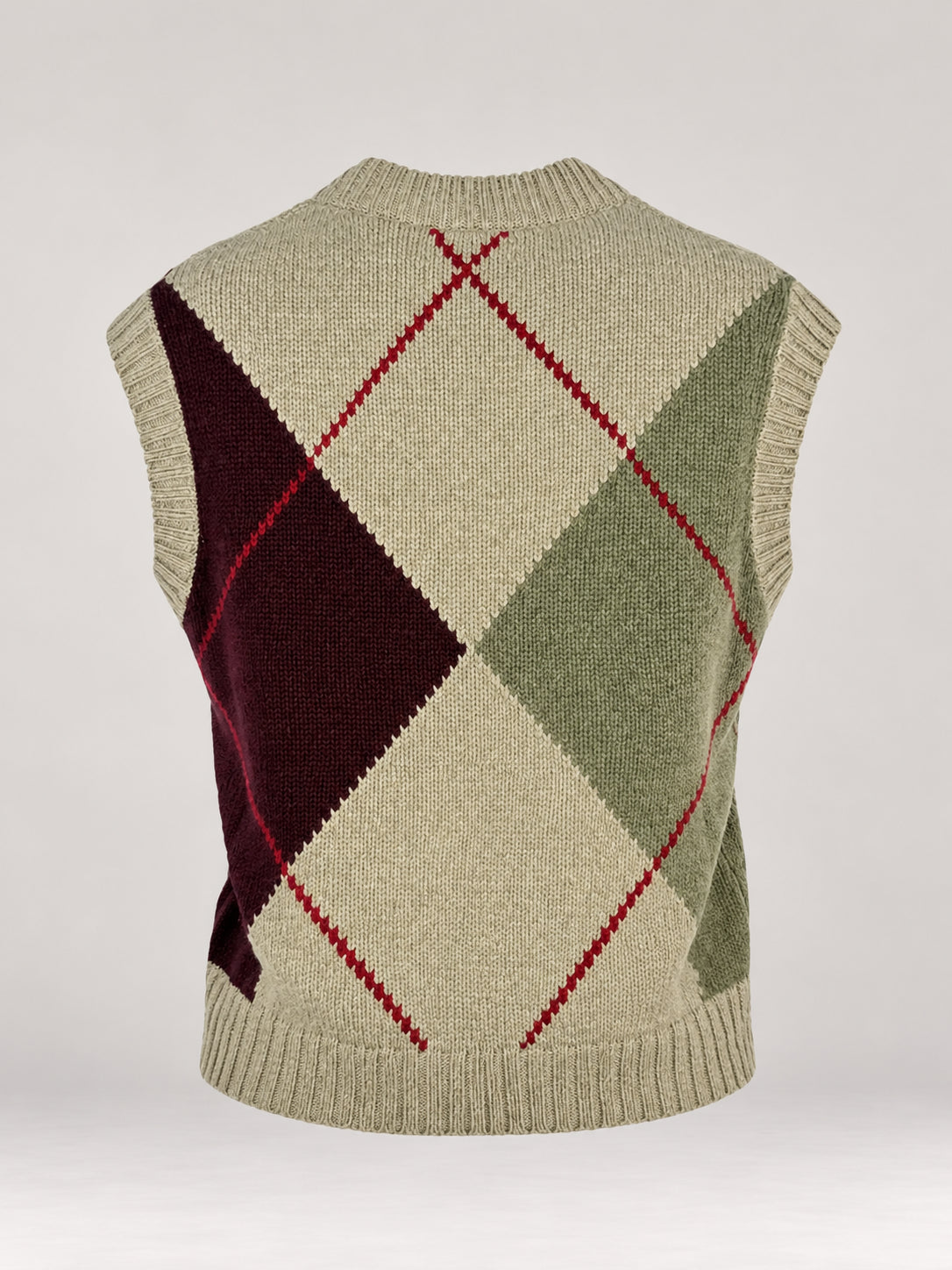 Inland, Gilet girocollo in cashmere a losanghe
