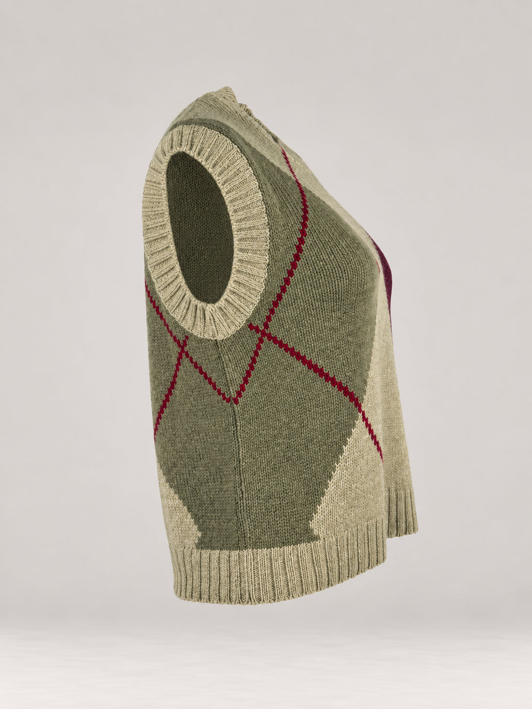 Inland, Gilet girocollo in cashmere a losanghe