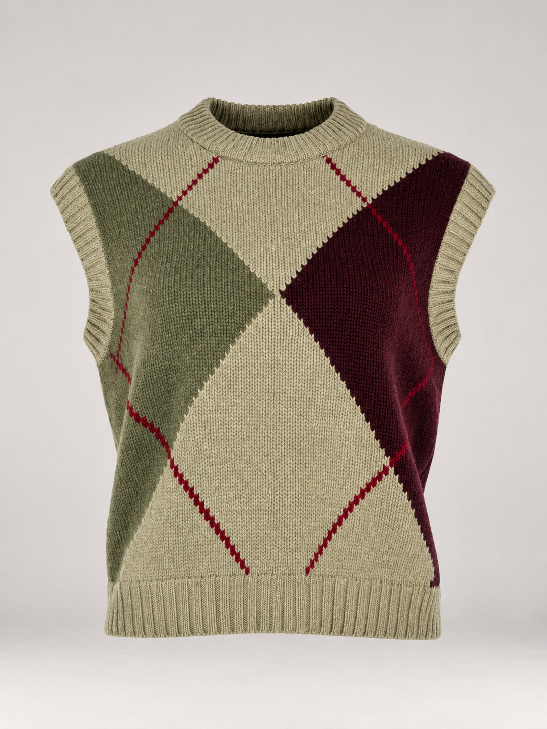 Inland, Gilet girocollo in cashmere a losanghe