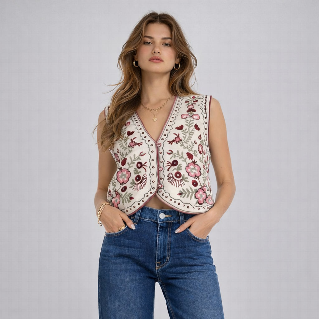 Gilet Corto con Ricami Liberty Maison Hotel