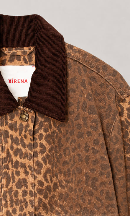 Xirena, Giubbotto in Denim Stampa Animalier