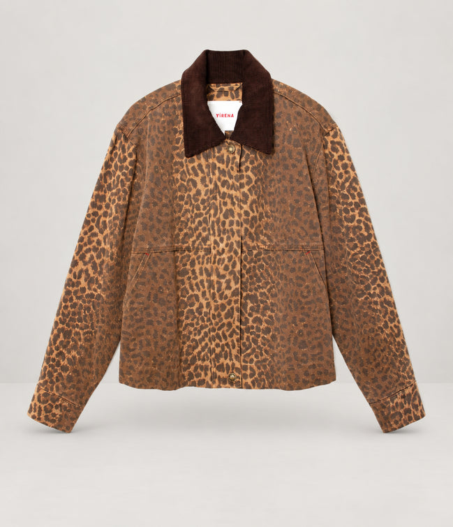 Xirena, Giubbotto in Denim Stampa Animalier