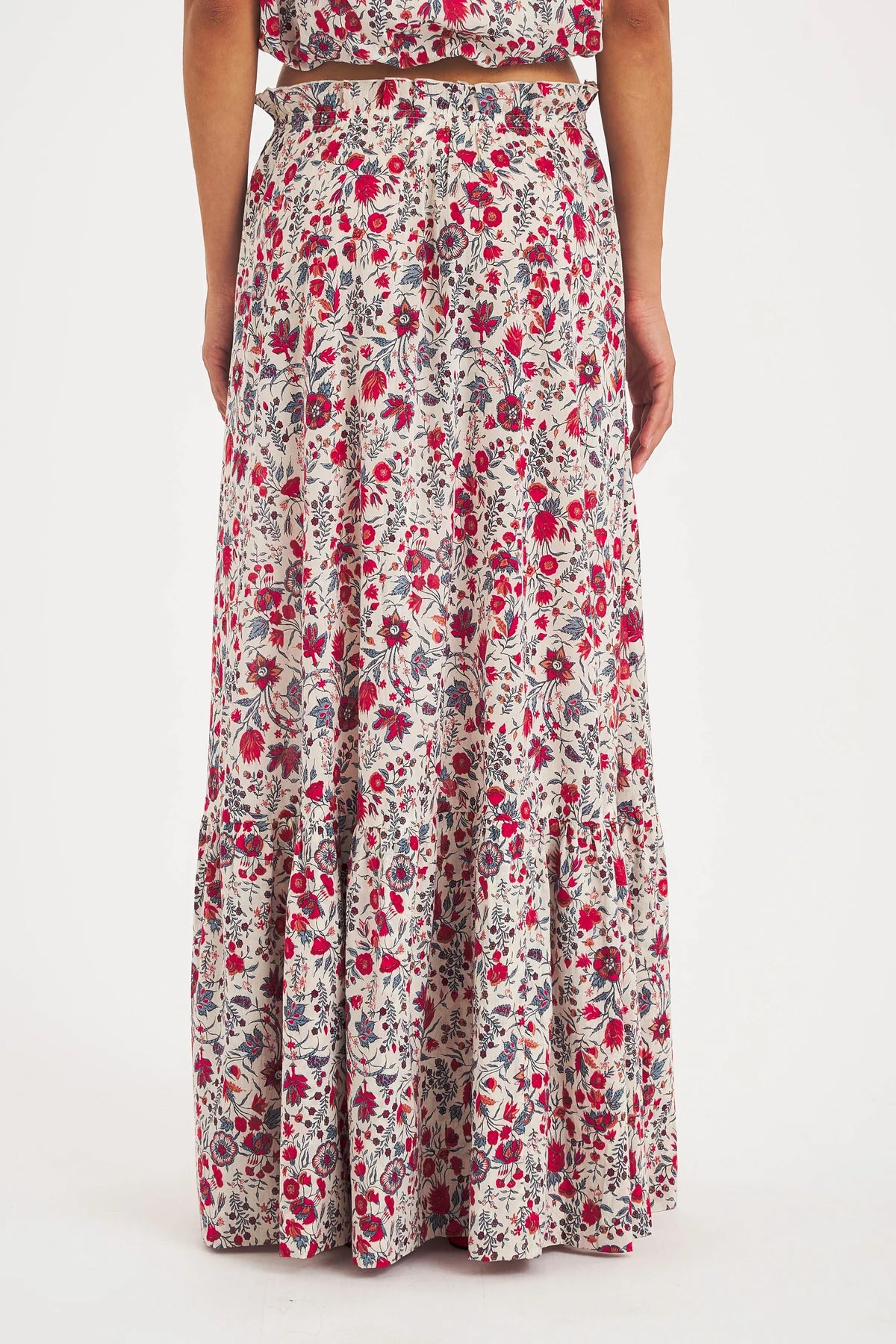 Gonna Lunga Cotone con Fantasia a Fiori Annie Antik Batik