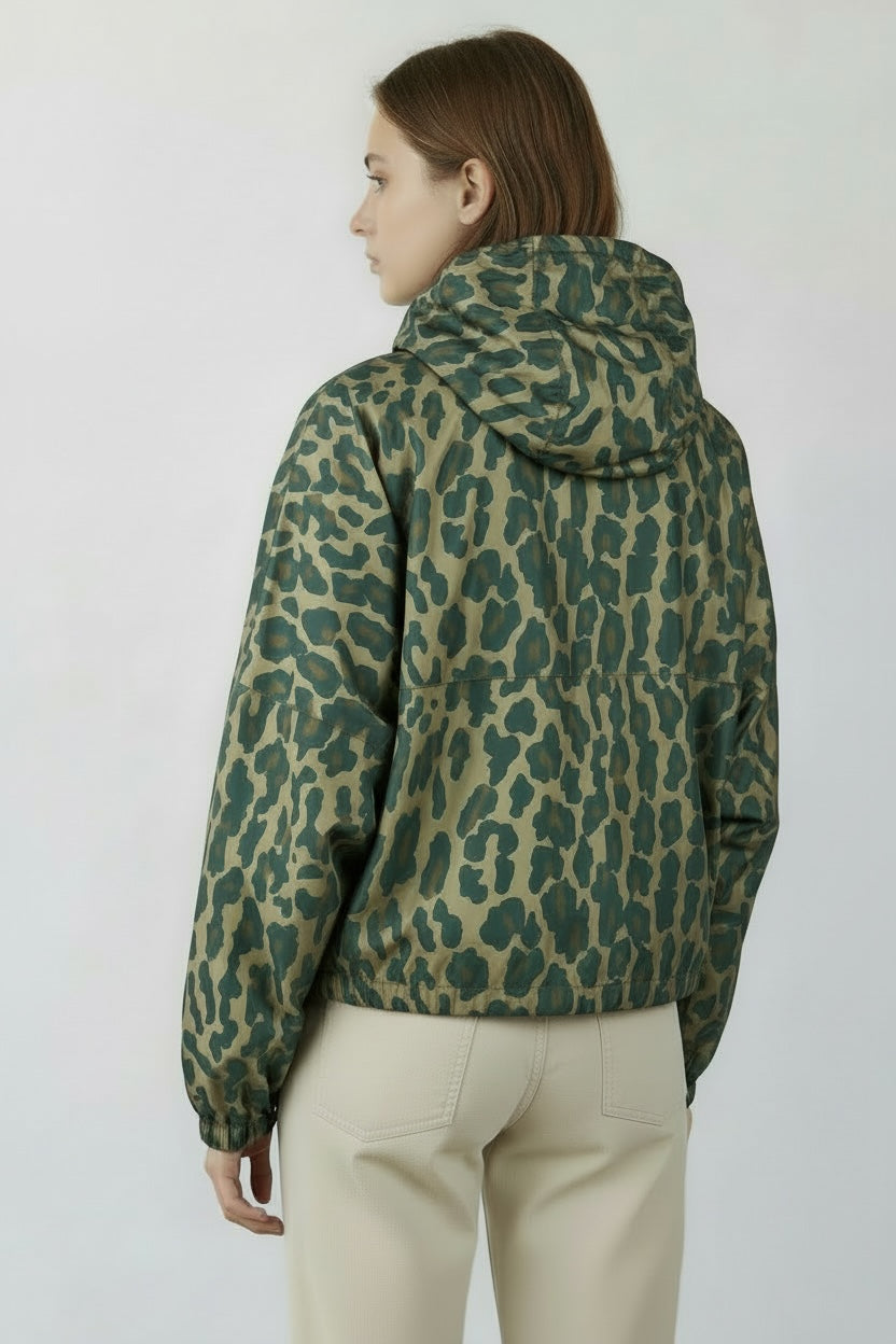 Giacca Impermeabile Animalier in Cotone Cerato Over Bazar de Luxe