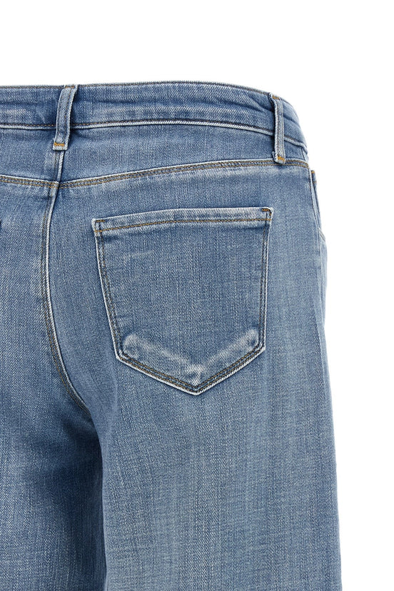 L'Agence, Denim Chiaro a Gamba larga con Vita Bassa Joanne