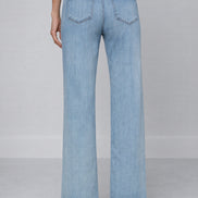 L'Agence, Denim Chiaro a Gamba larga con Vita Bassa Joanne
