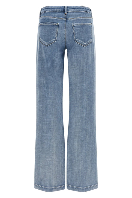 L'Agence, Denim Chiaro a Gamba larga con Vita Bassa Joanne